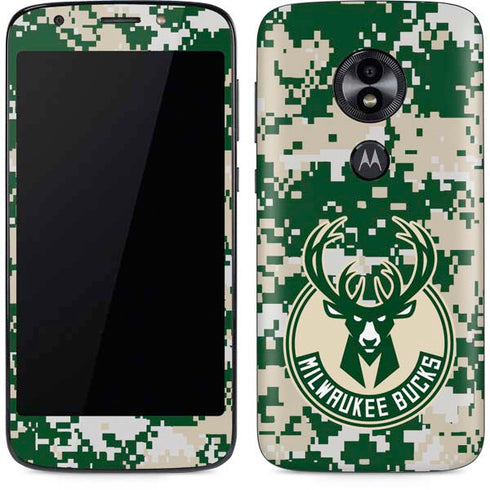 NBA Milwaukee Bucks Camo Digi Moto E5 Play Skin